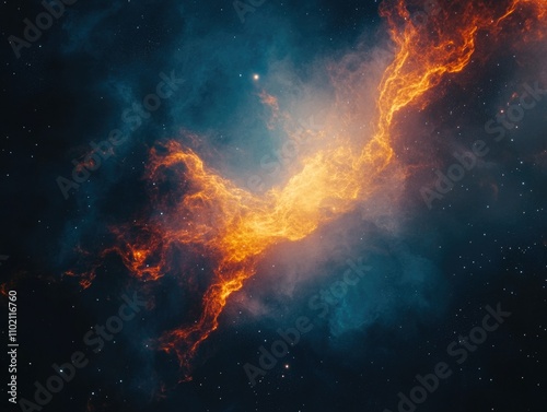 Orange Nebula with Stars