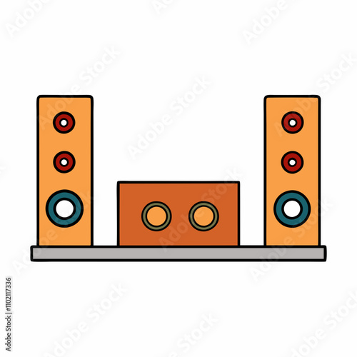 speakers on a white background