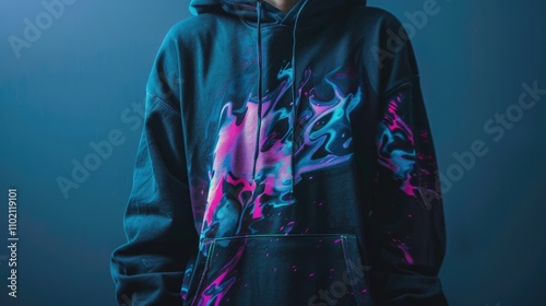 Apparel mockup with a streetwear-inspired graphic design