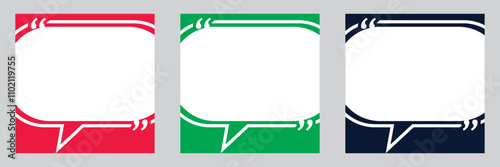 Speech Bubble Quote Template Set. Blank Speech Bubble Frame. Vector illustration. isolated on white background. EPS 10