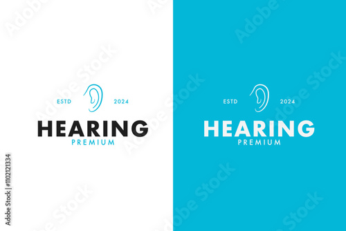 Ear hearing logo design vector illustration idea