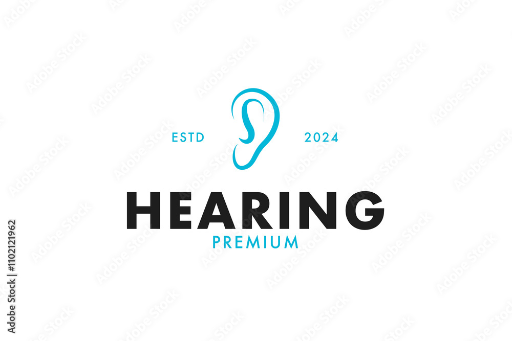 Ear hearing logo design concept template vector illustration Ear hearing logo design concept template vector illustration