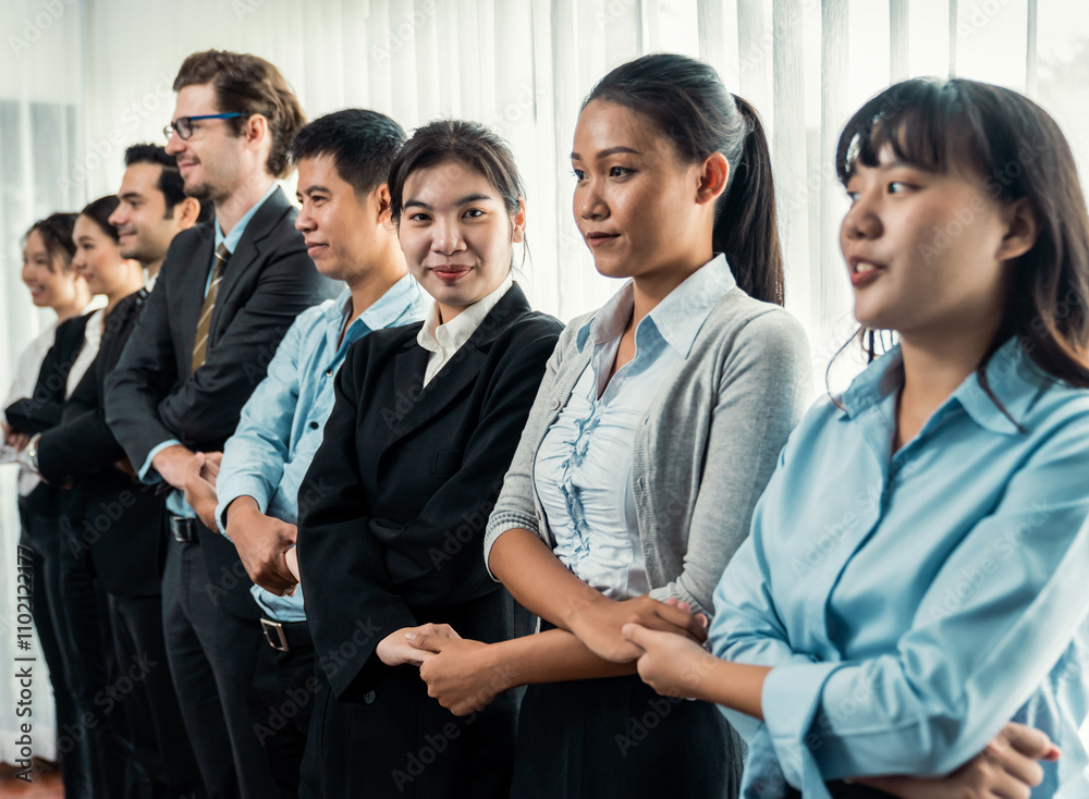 Modern diversity and multicultural company, business people joining hand together and standing in line, shared commitment to collaboration and cooperation concept background. Meticulous Modern diversity and multicultural company, business people joining hand together and standing in line, shared commitment to collaboration and cooperation concept background. Meticulous