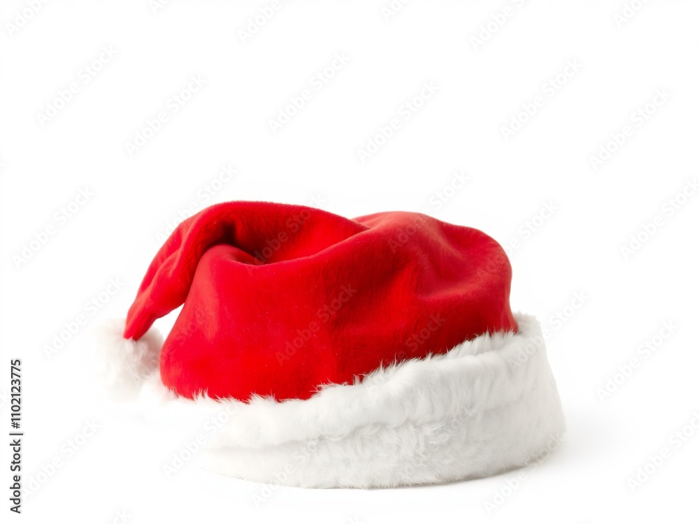 Luxurious and Festive Santa Claus Hat in Studio Shot Luxurious and Festive Santa Claus Hat in Studio Shot