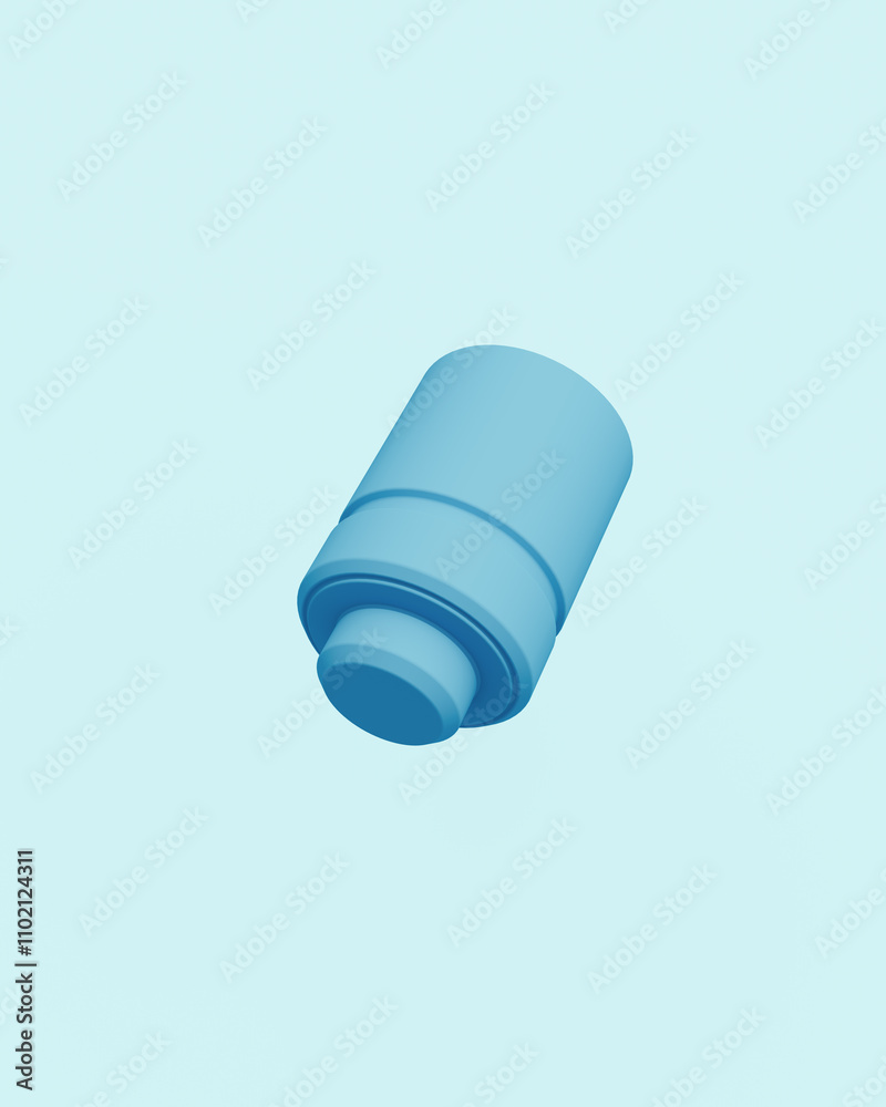 Blue miscellaneous industrial tech abstract pale background neutral monochrome soft tones pastel 3d illustration render Blue miscellaneous industrial tech abstract pale background neutral monochrome soft tones pastel 3d illustration render