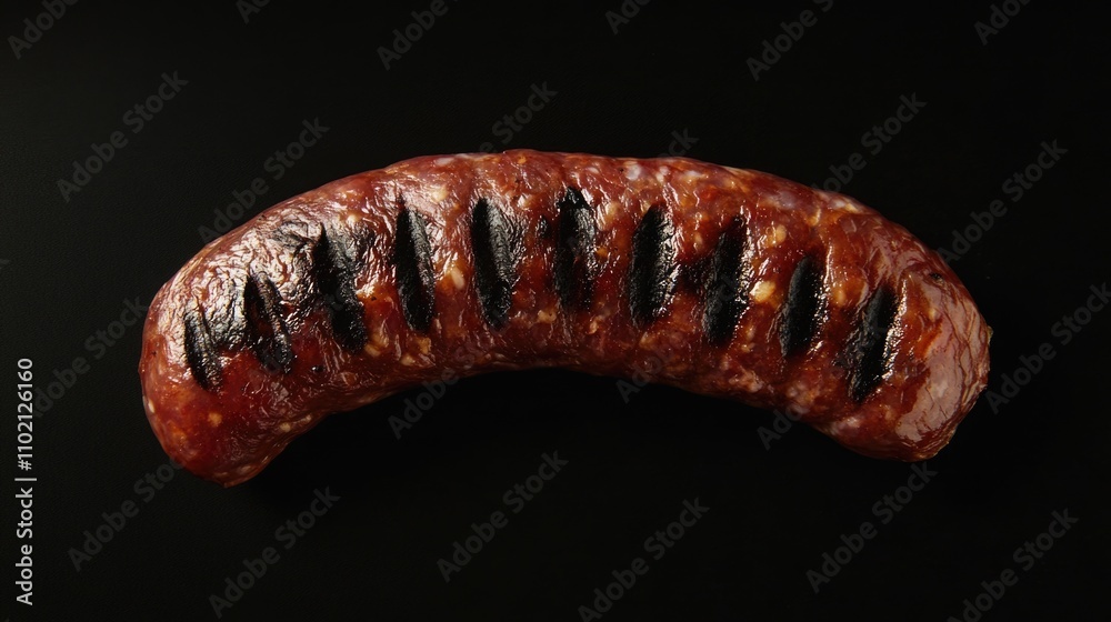 Sausage on Black Surface Sausage on Black Surface
