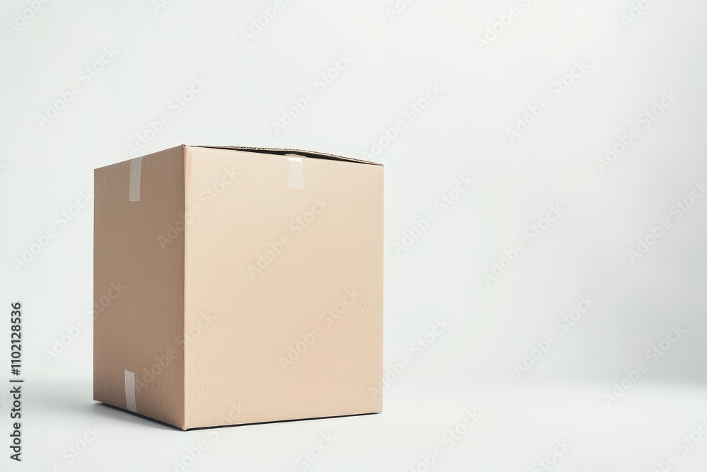 Kraft Box Mockup: Simple & Elegant Packaging - Clean kraft box, simple design, crisp edges, sealed, neutral background.  Packaging, shipping, delivery, product, presentation.