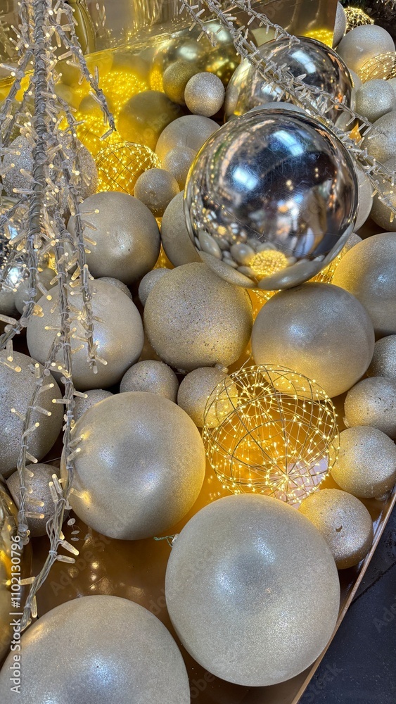 golden christmas decoration and sparkles golden christmas decoration and sparkles