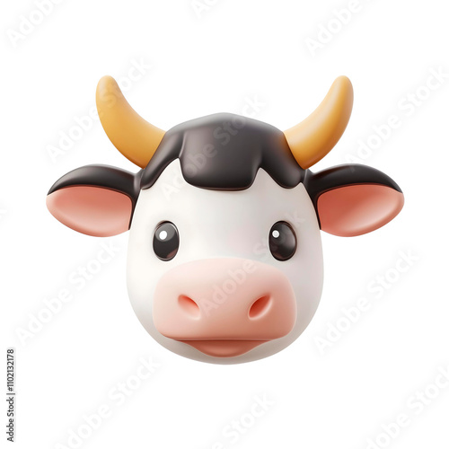 3d cute cow avatar baby cow character 3d cartoon pet avatar cute animal face png