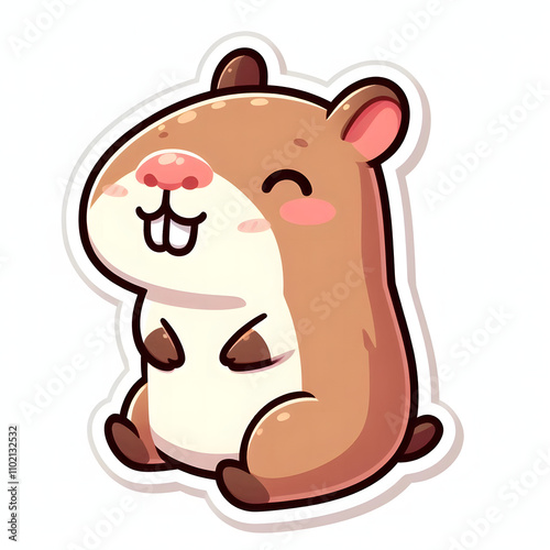 Sticker Capybara happy 