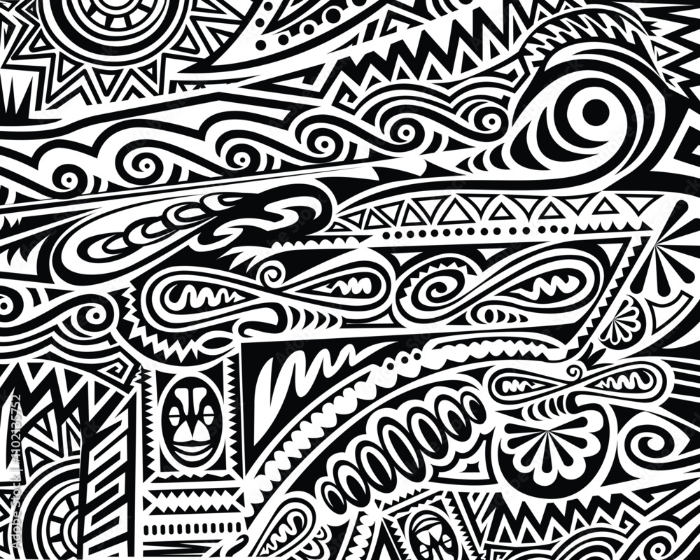 Black and white, pacific and Papua New Guinea tribal Design Black and white, pacific and Papua New Guinea tribal Design
