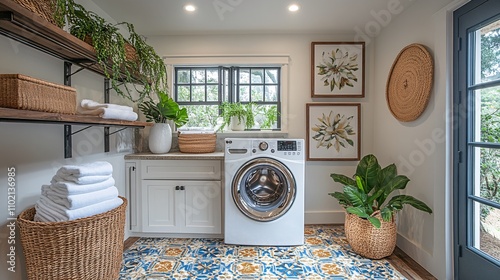 Cozy Laundry Corner with Top Load Washer