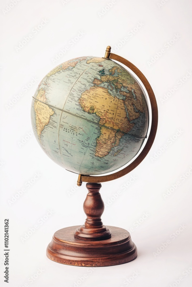 Globe on Wooden Stand