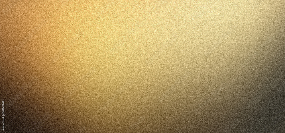 Golden noise texture background, grainy glowing yellow beige brown color gradient poster, banner header wallpaper backdrop design