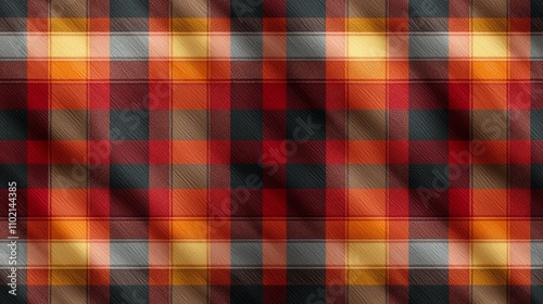 Warm Plaid Textile Close-Up Diagonal Pattern in Rich Reds and Browns, Cozy Home Decor, Soft and Textured Fabric for Design Projects