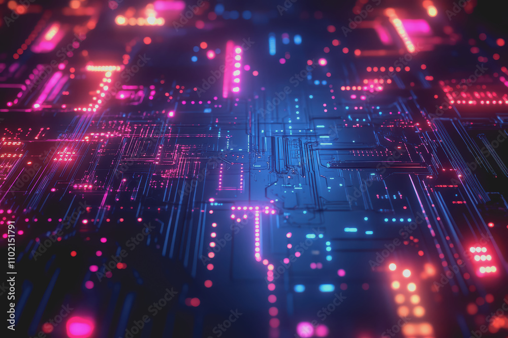 Obraz premium Technology abstract background in color space with high resolution, representing digital innovation.