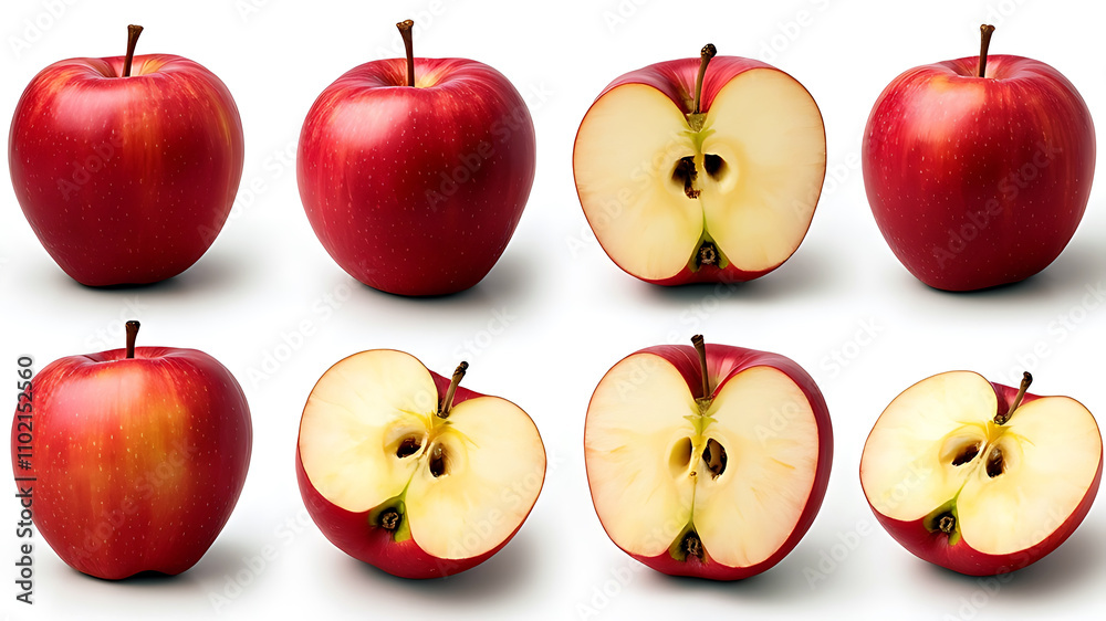 Realistic Apple healty food isolated on a white background Realistic Apple healty food isolated on a white background