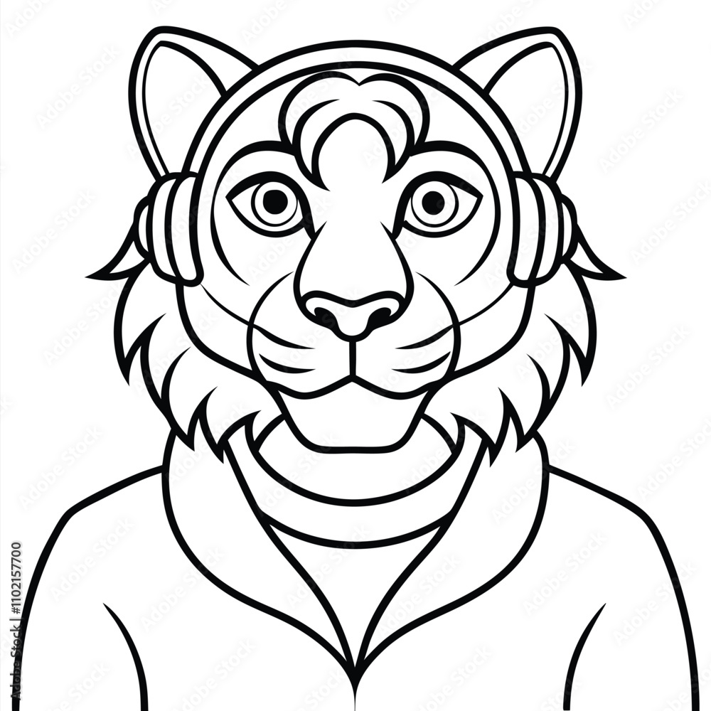 Fototapeta premium tiger silhouette vector illustration 