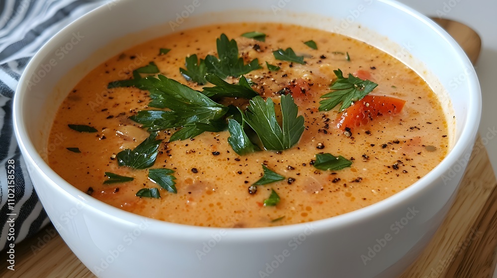 A bowl of lentil soup garnished with parsley, emphasizing a warm and hearty high-protein vegetarian dish. A bowl of lentil soup garnished with parsley, emphasizing a warm and hearty high-protein vegetarian dish.