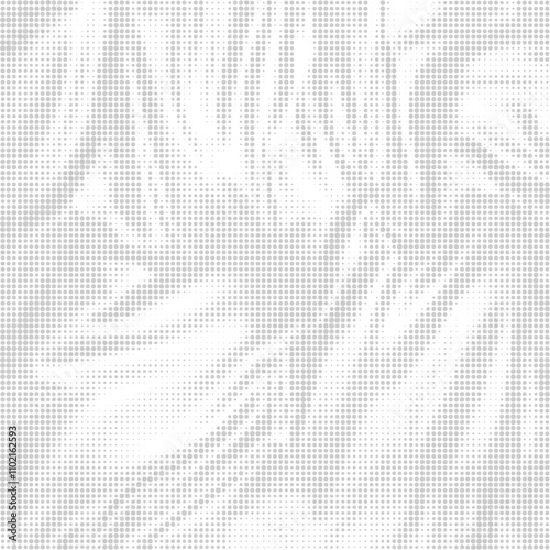 Decorative white background with folds and crumpled silk effect. Dotted halftone atlas wavy tracery pattern. Vector digital wallpaper