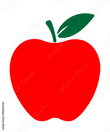 Apple clip art design on plain white transparent isolated background for card, shirt, hoodie, sweatshirt, apparel, card, tag, mug, icon, poster or badge