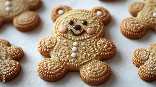 
biscoito em forma de urso de gengibre isolado em fundo bra photo