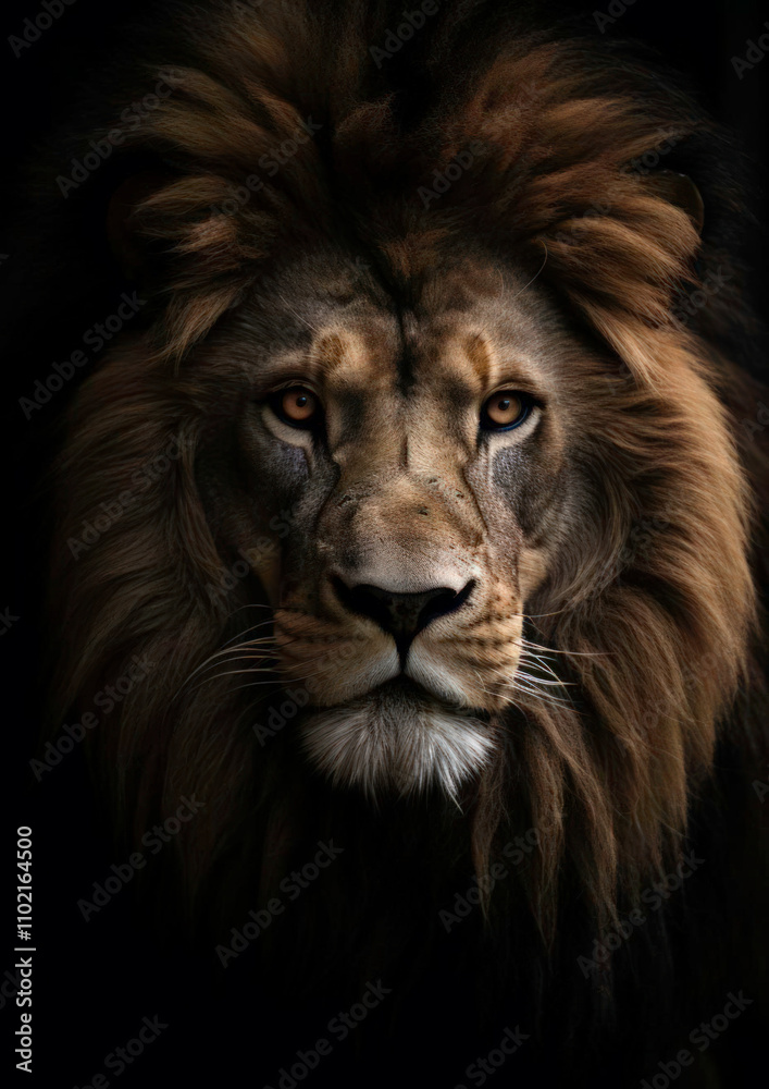 custom made wallpaper toronto digitalMajestic lion portrait with intense gaze, perfect for wildlife, nature, and strength concept