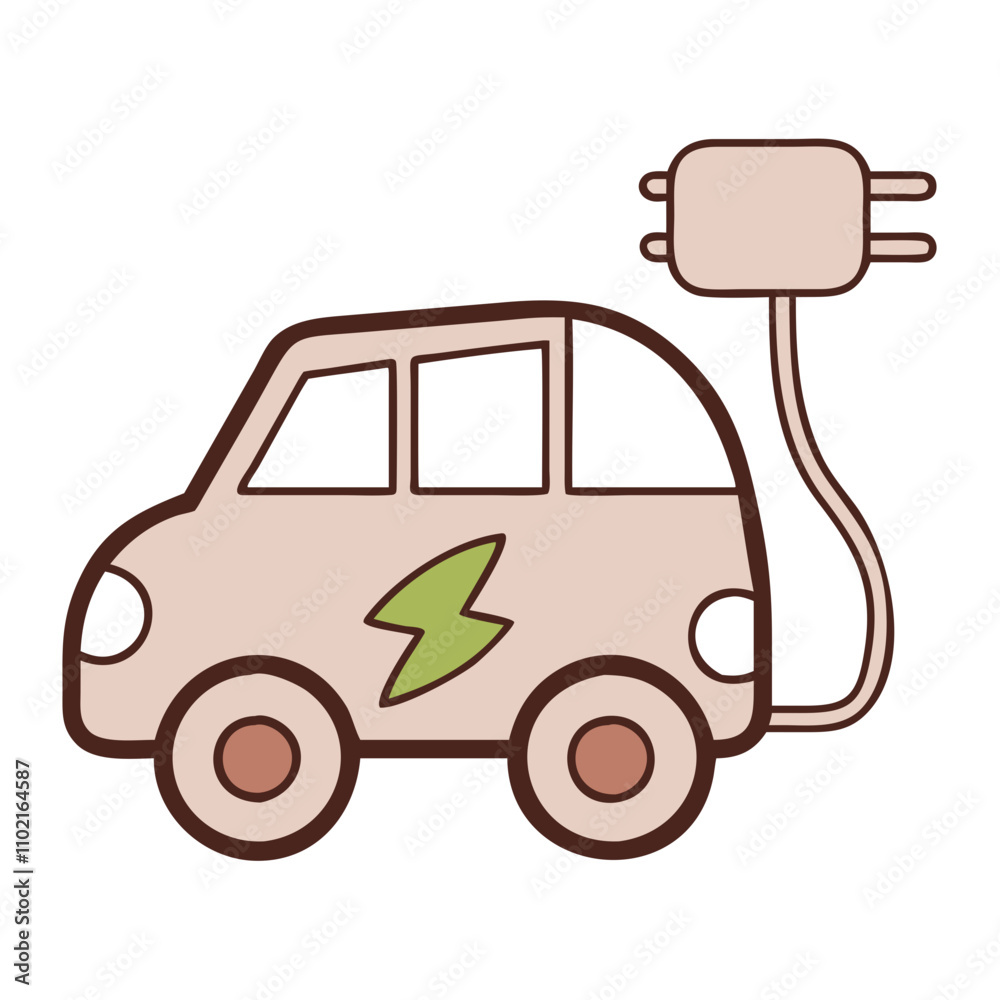 Fototapeta premium Electric car icon for green transportation