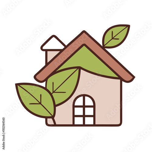 Eco house icon for green living solutions