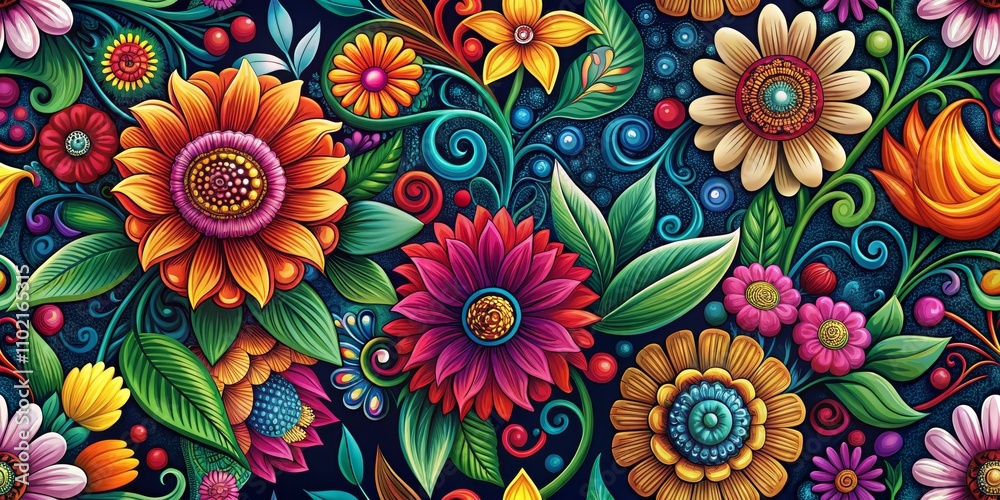 Vibrant Floral Tapestry A Seamless Pattern of Intricate Blooms, Floral Design, Pattern, Art Vibrant Floral Tapestry A Seamless Pattern of Intricate Blooms, Floral Design, Pattern, Art