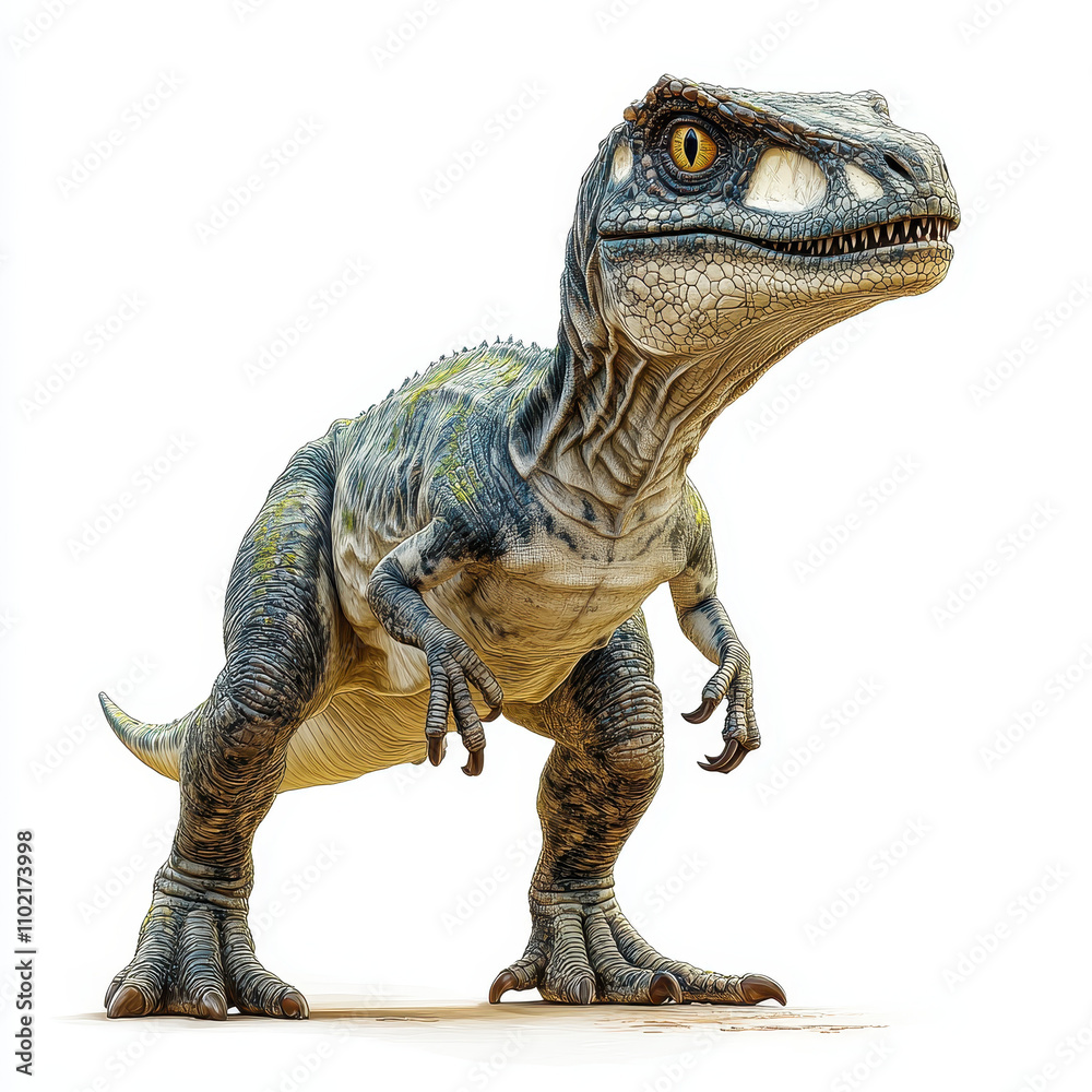 Obraz premium artistic representation of Monolophosaurus, showcasing its detailed features and textures. dinosaur stands confidently, highlighting its unique characteristics and vibrant colors