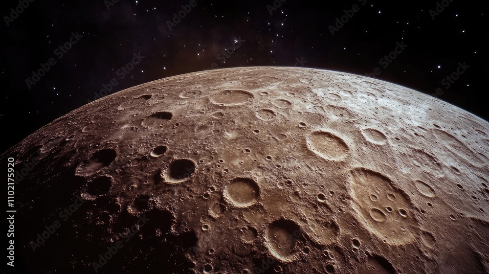 A barren Mercury surface filled with craters, illuminated by faint sunlight in the blackness of space. A barren Mercury surface filled with craters, illuminated by faint sunlight in the blackness of space.