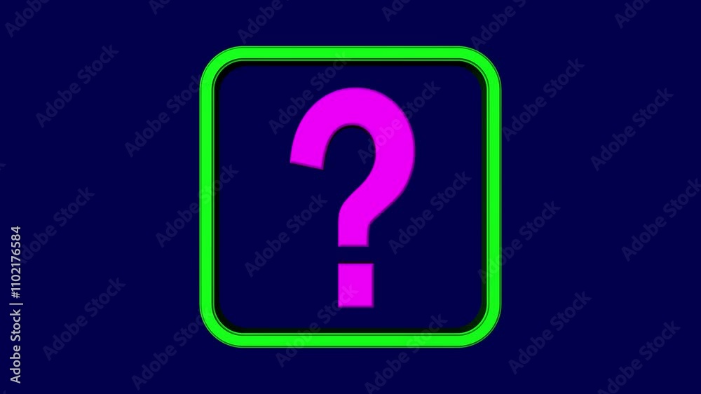 Question icon 3d red and pink color animation loop on blue background. 4K video. Question icon 3d red and pink color animation loop on blue background. 4K video.