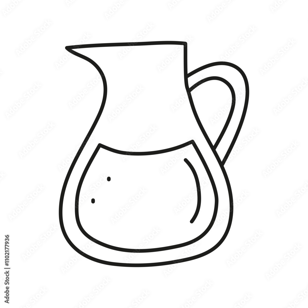 Doodle outline drink in glass jar or jug isolated on white background. Natural water beverage. Doodle outline drink in glass jar or jug isolated on white background. Natural water beverage.