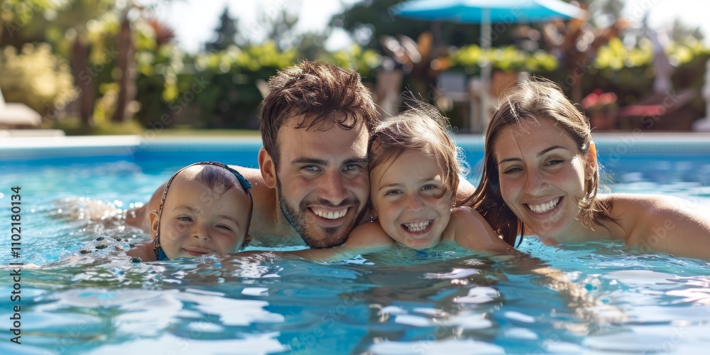 Happy Family Summer Pool Day Fun!
