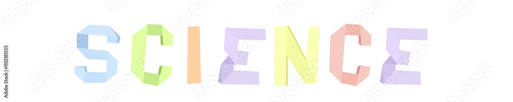 SCIENCE in pastel oragami style on transparency background SCIENCE in pastel oragami style on transparency background
