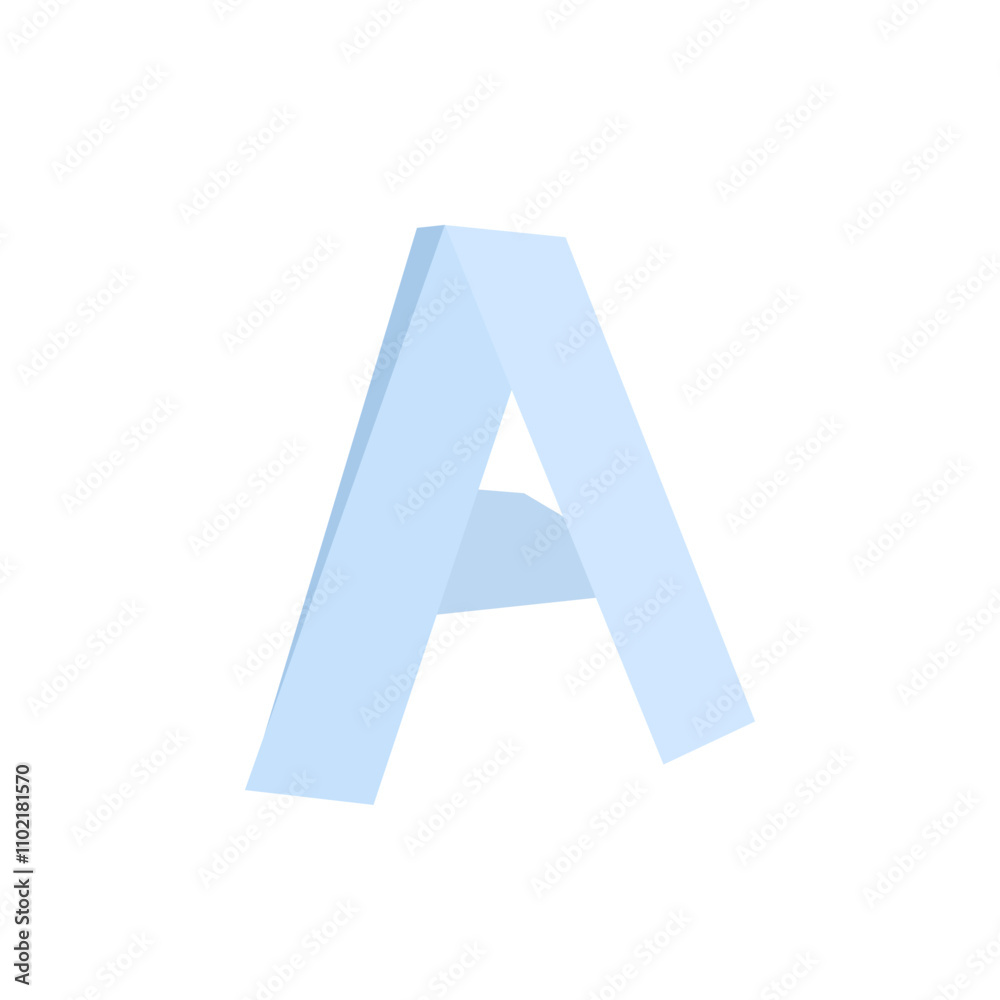letter A in pastel oragami style on transparency background letter A in pastel oragami style on transparency background