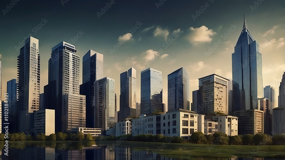 Obraz premium city skyline