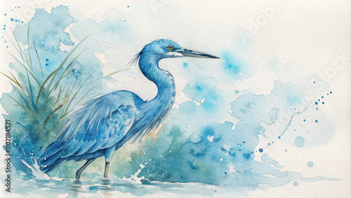 Blue heron on the beach