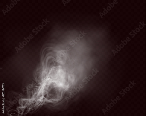 	
White smoke, vape, fog, smog. Illustration of smoke on a transparent background.
