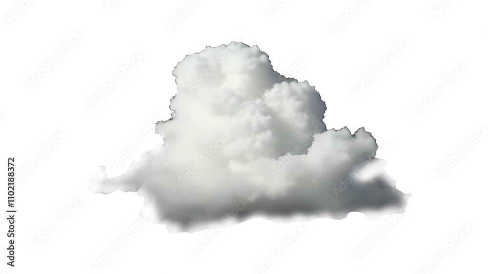 Obraz premium White cloud transparent image. Ai generated