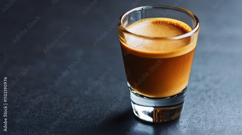 A close-up of a shot glass filled with rich brown liquid, showcasing a smooth surface and a sleek design, resting on a dark background. A close-up of a shot glass filled with rich brown liquid, showcasing a smooth surface and a sleek design, resting on a dark background.