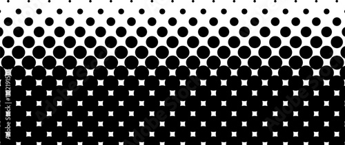 Halftone effect, black dots. Grunge halftone gradient background