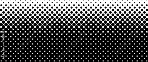 Halftone effect, black dots. Grunge halftone gradient background