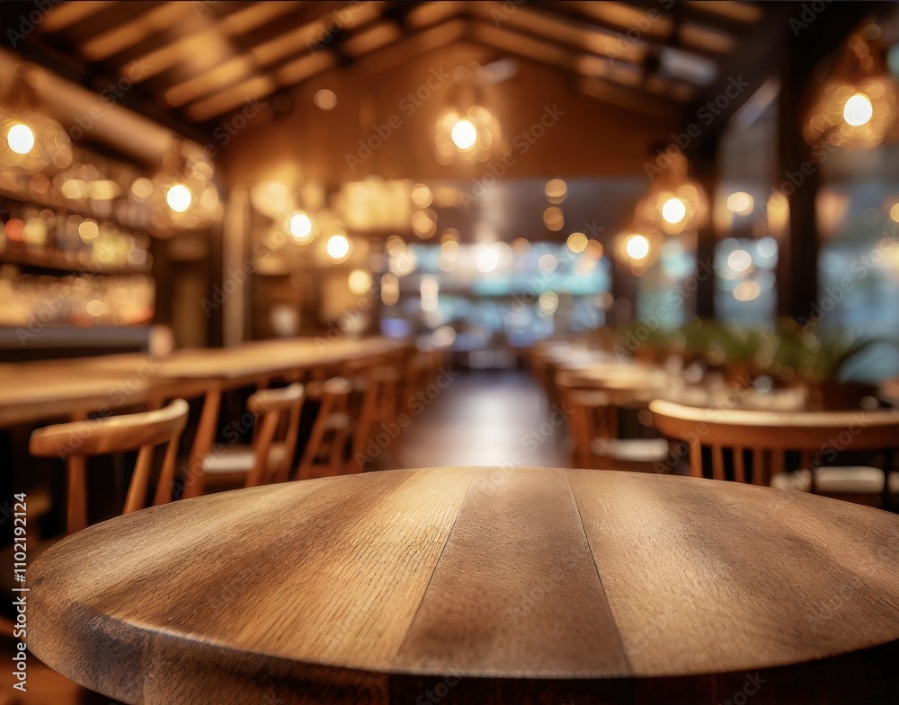 Wooden board empty table in front of blurred background Mockup restaurants, Kitchen Wooden board empty table in front of blurred background Mockup restaurants, Kitchen