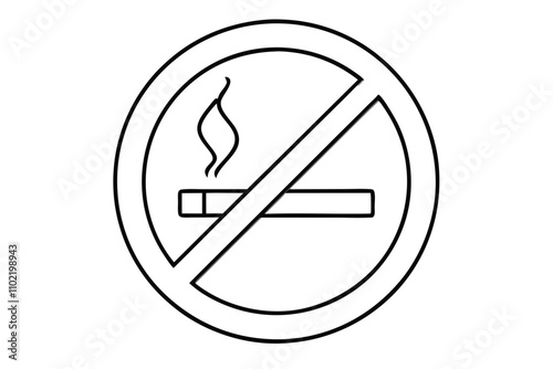 No smoking sign line art vector illustration