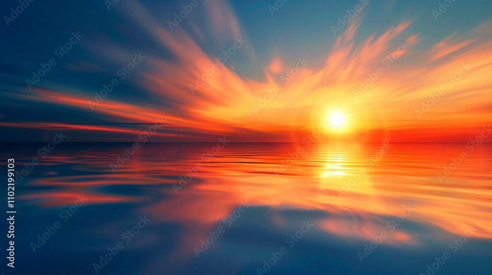 Fototapeta premium Bright sky and sundown. Abstract composition.