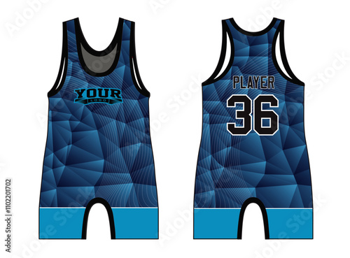 Wrestling singlets designed with an elegant edgy and wild look. Sports gear template mockup perfect fit for all sports. The designs that go on casual wear, shirts, fashion apparel, and all kind 