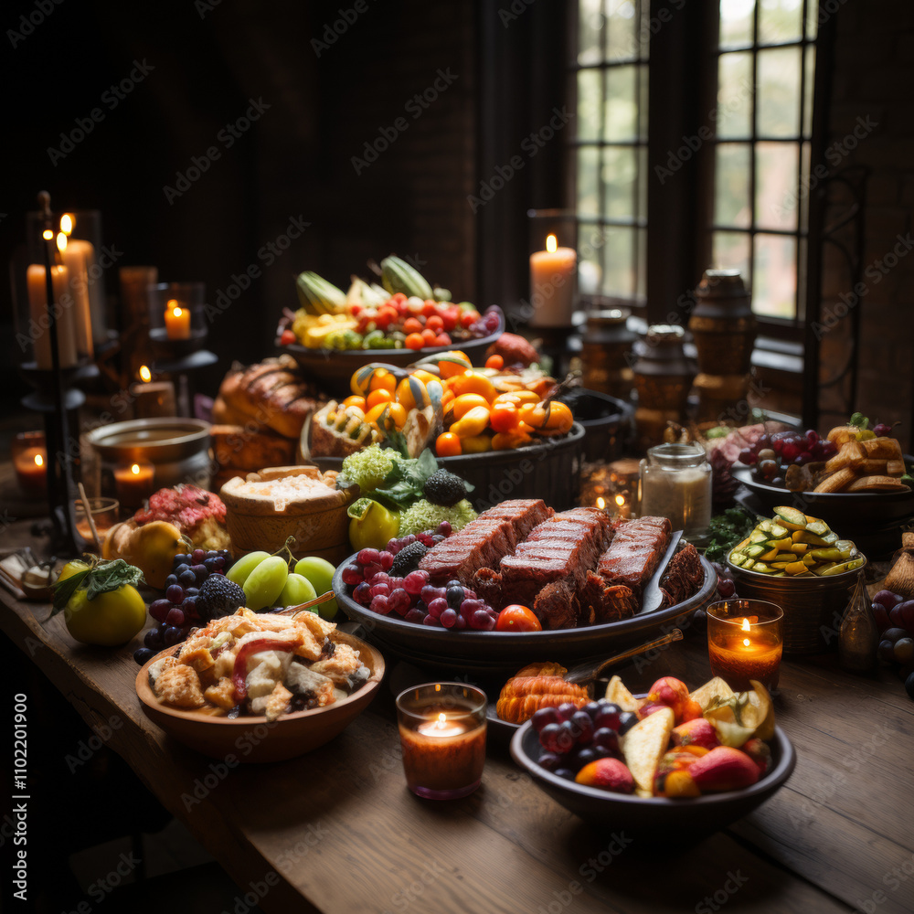 Beautiful Festive Banquet Table Setting Beautiful Festive Banquet Table Setting
