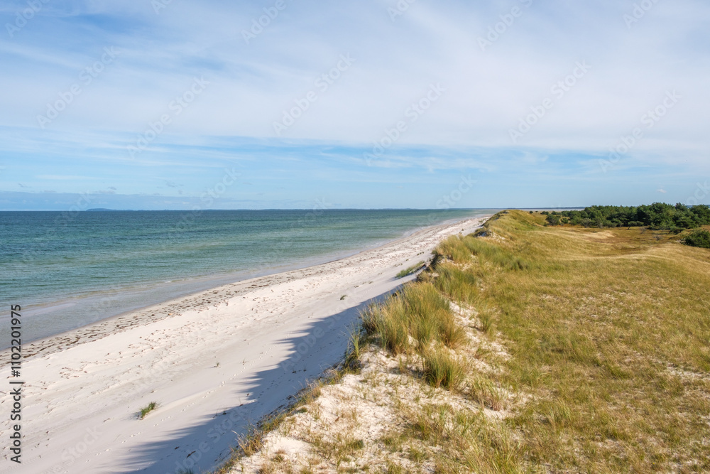 Aussichtsplattform Hohe Düne Blick entlag der Küste in Richtung Osten Hiddensee Rügen Aussichtsplattform Hohe Düne Blick entlag der Küste in Richtung Osten Hiddensee Rügen